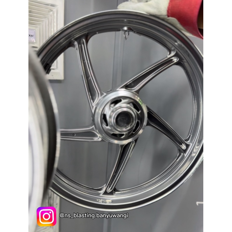 Jasa Powder Coating Chrome Effect Velg motor