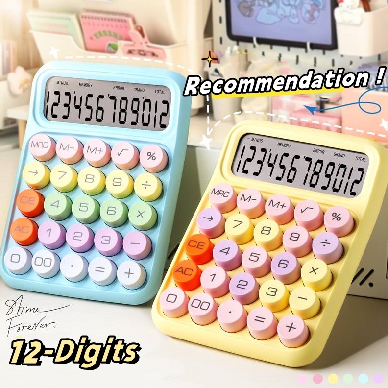 

KODE A36R Kalkulator Dopamin Kalkulator Elektronik Warna Permen 12digit Display Besar Keyboard Dot Mekanik Tombol Besar Lucu Presisi Alat Tulis Komputer