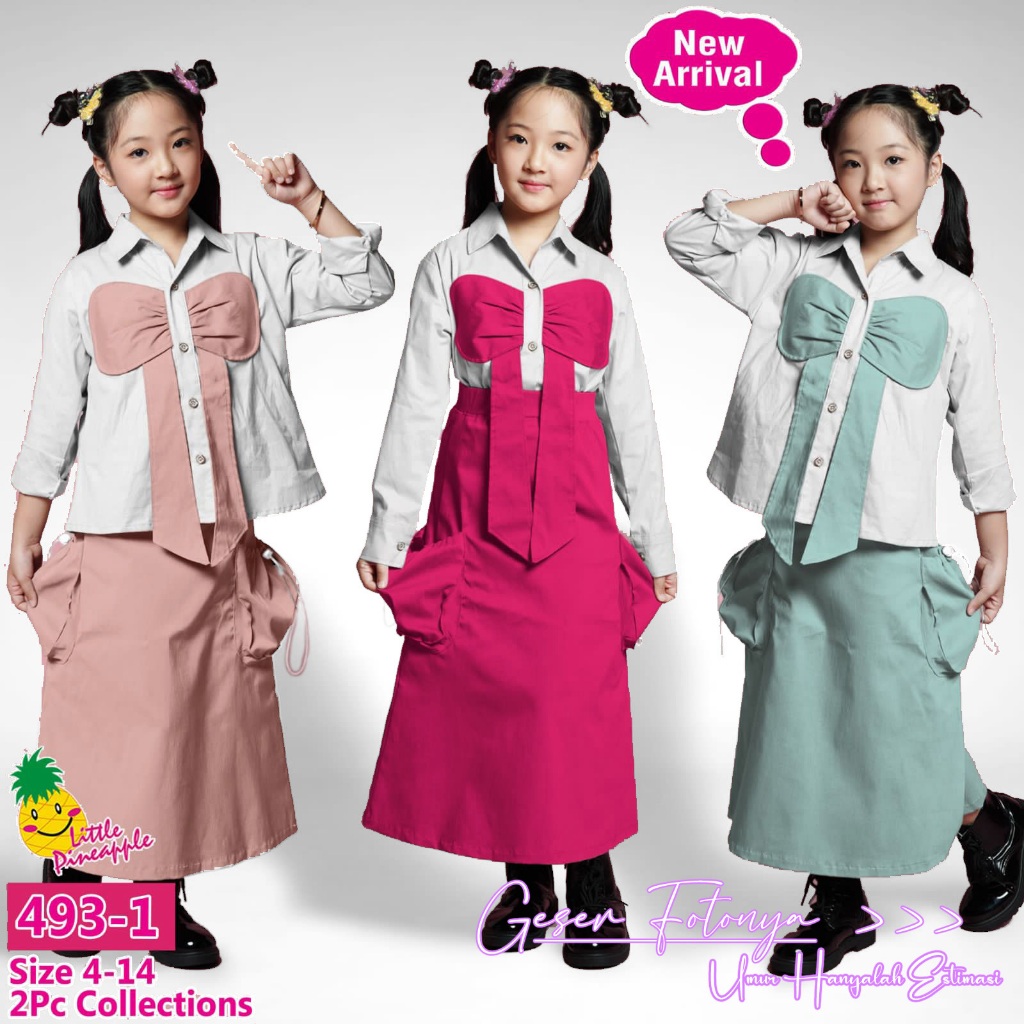 Setelan Anak Perempuan Little Pineapple / Baju Anak Perempuan Lucu Terbaru / Setelan Baju Little Pin