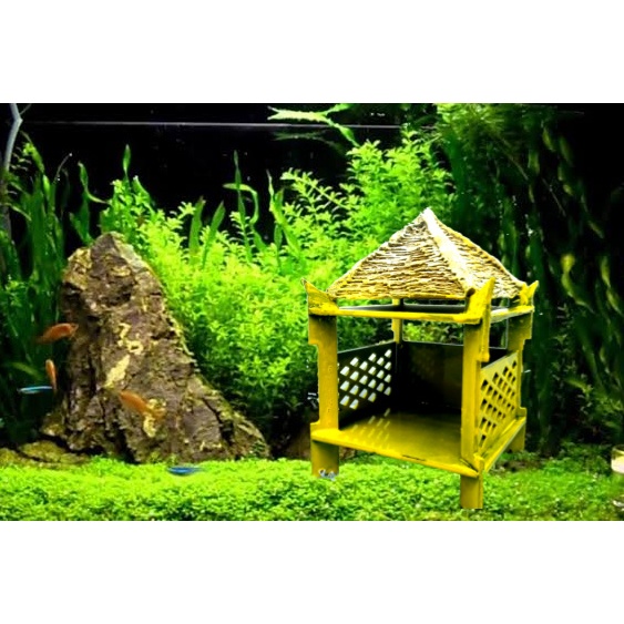 hiasan gazebo aquarium, dekorasi aquarium gazebo, gazebo aquarium, ornamen aquarium gazebo