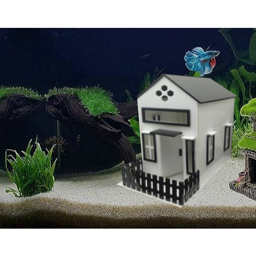 Hiasan aquarium rumah ikan, rumah ikan aquarium, dekorasi aquarium rumah ikan, rumah ikan akrilik