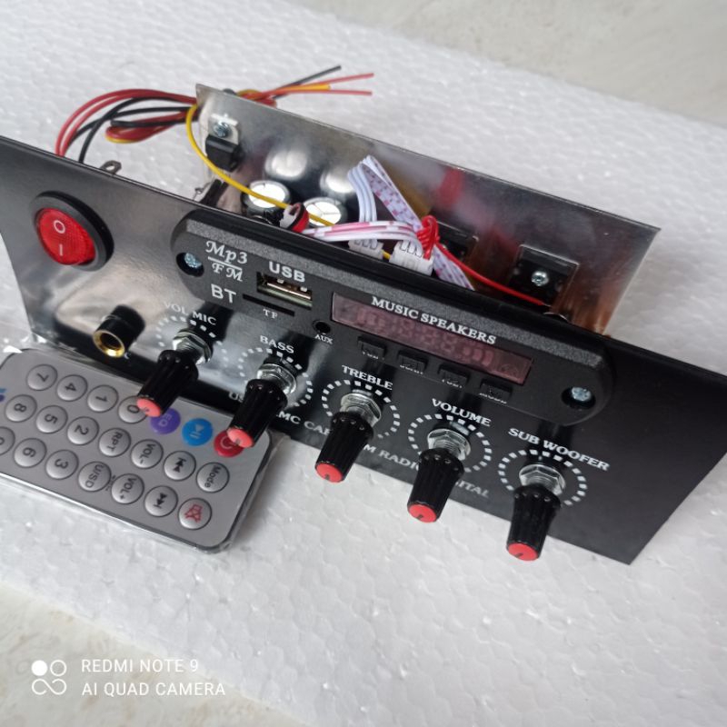 PROMO HEMAT cod modul kit rangkaian mesin speaker aktif mono subwoofer tip mospek plus MP3 bluetooth