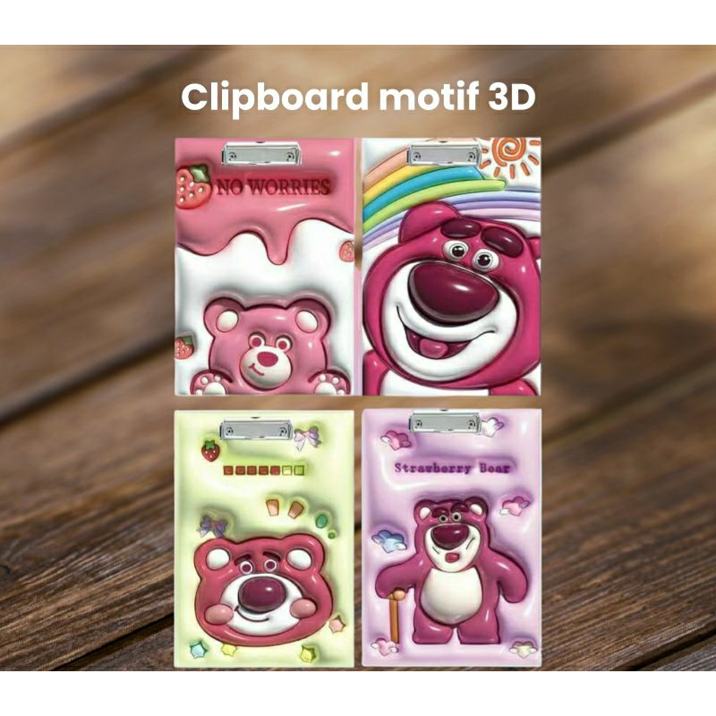 

1 biji Papan Dada 3D Kuromi / Clipboard 3D / papan jalan ujian lucu