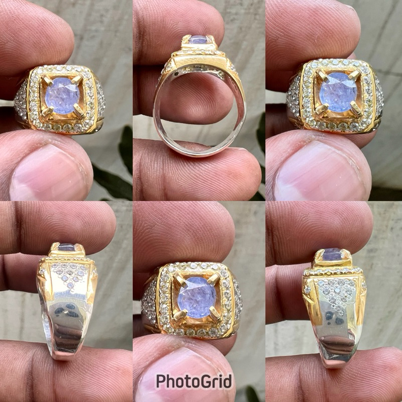 cincin Batu Blue Safir Cylon srilanka natural blue sapphire Ceylon Sri Lanka safir selon srilangka D