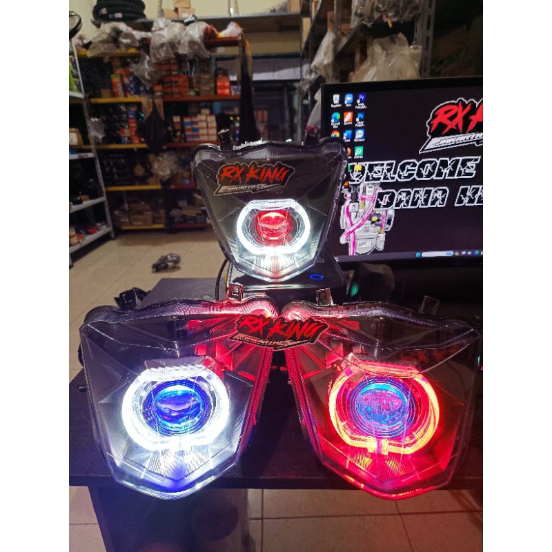 LAMPU DEPAN BEAT ESP/STREET ECO BILLED PROJIE 4.5INC SET REFLKTOR