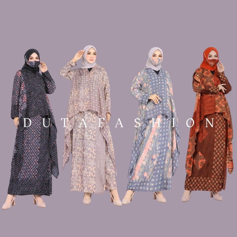 Setelan Batik Wanita Set Rok Span Semi Rok Lilit Blouse Batik Modern Baby Premium Semi Sutra