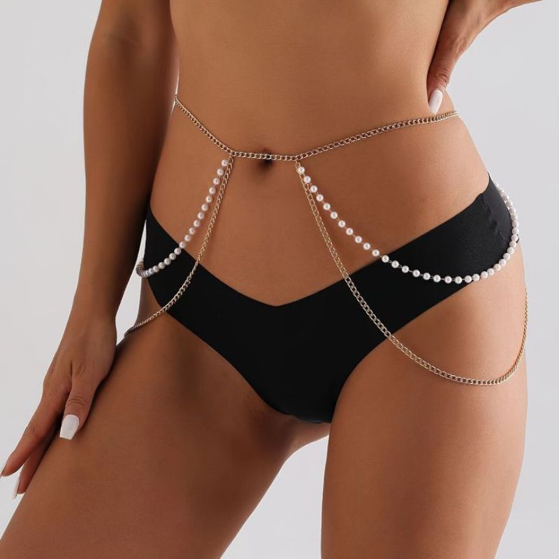 sla BUTIK FLA (EXA) Body pearl Body chain accessories aksesoris mutiara belt pearl beads rantai mute