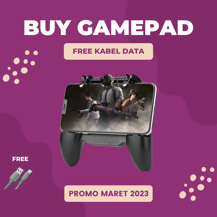 GIFT  SR Gamepad Cooling Fan 4 in1 PUBG Gamepad Holder FF Power Bank Trigger Gamepad