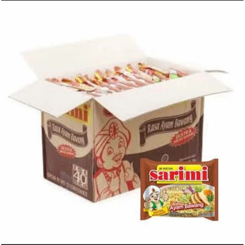 

Sarimi ayam bawang 75gr 1 Dus isi 40 Pcs