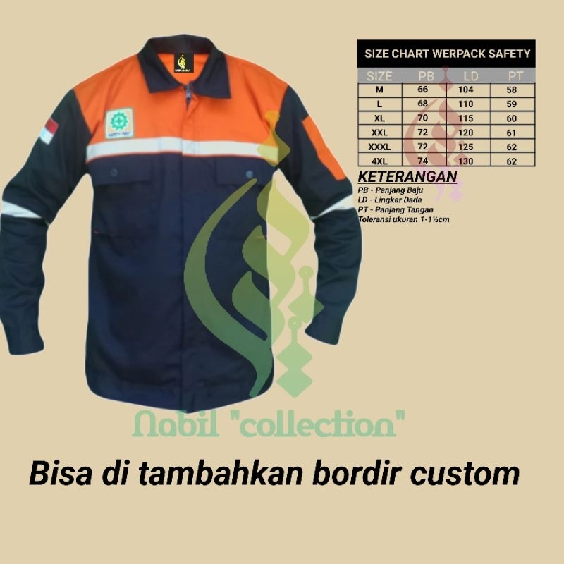 WERPACK KERJA, SAFETY, BAJU PROYEK, WERPACK BORDIR