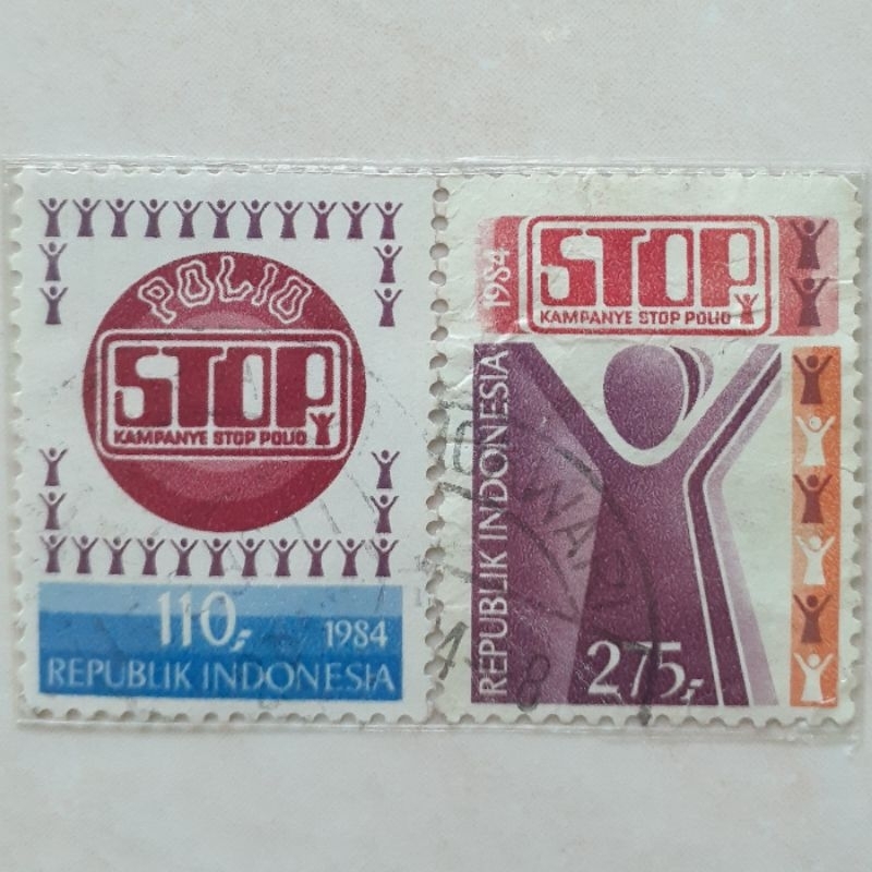 

Perangko Indonesia Stop Polio Tahun 1984 set lengkap 2pcs