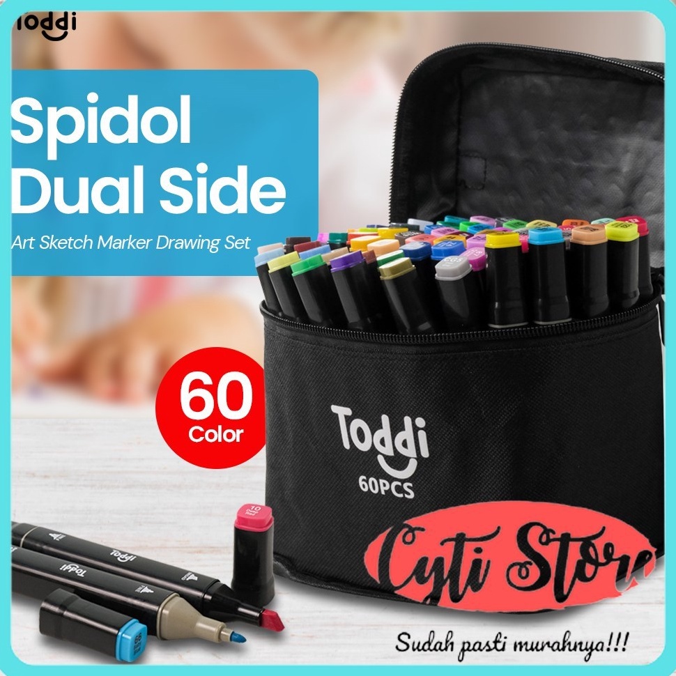 

KODE S1K Paket Spidol Stabilo Dual Side Fine Art Brush Pen Art Marker Set 6 Color HL27 Black