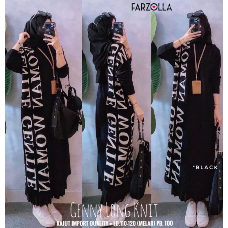 {Realpict} Long tunik rajut Import atasan wanita rajut motif  baju lebaran wanita terbaru 2024