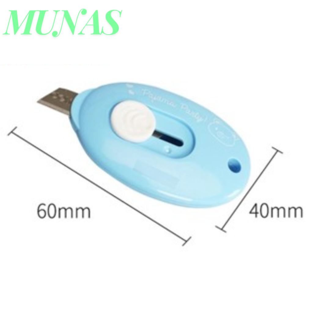 

MUNAS Cutter Mini Portable Bentuk Oval Mini Cutter Polos Travel Kit Pemotong Kertas Paper Cutter Lucu Bentuk Awan Warna Pastel Untuk Unboxing Paket
