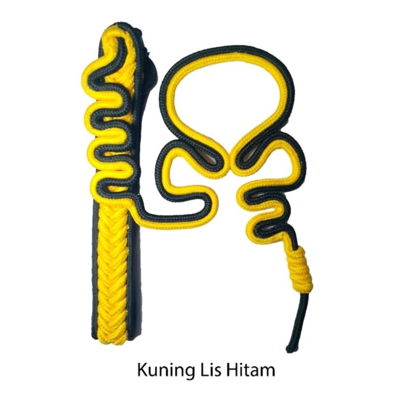Tali komando pramuka kuning lis hitam tali kur taruna 2 warna
