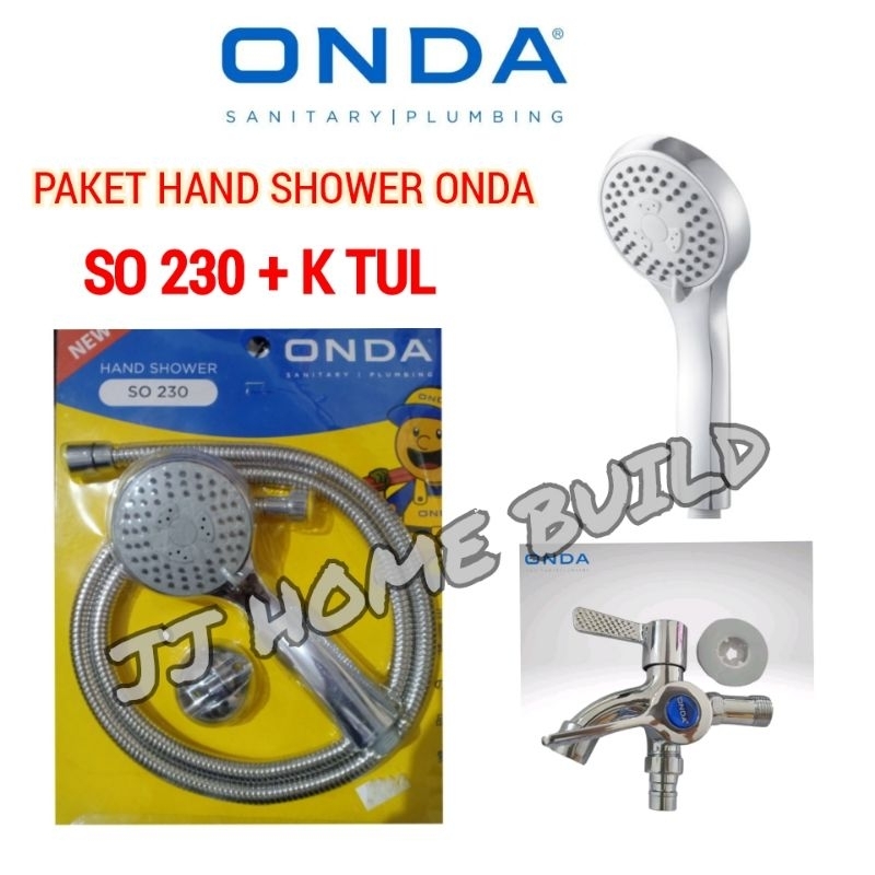 Paket Hand Shower ONDA / Paket Shower Onda SO 230 + Kran Cabang K TUL ONDA/Shower Set ONDA
