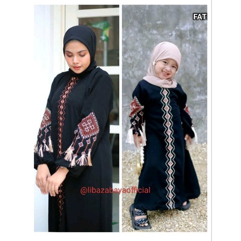 couple ibu dan anak best seller promo gamis abaya wanita arab hitam turki kincir