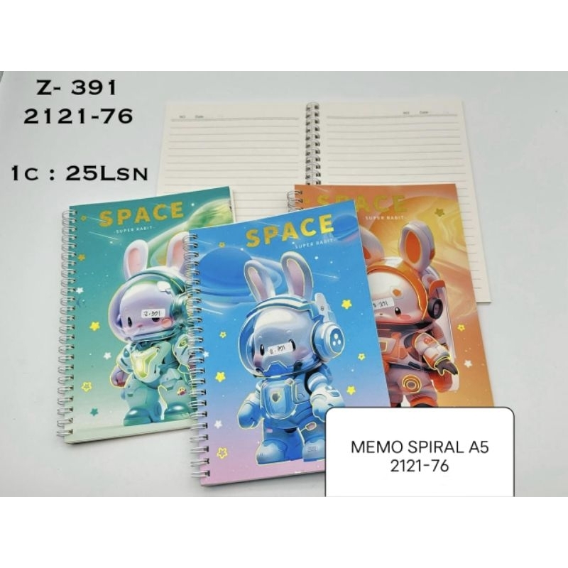 

MEMO A5 SPIRAL 2121-76 MOTIF SPACE ISI 60 LEMBAR/KERTAS BERGARIS