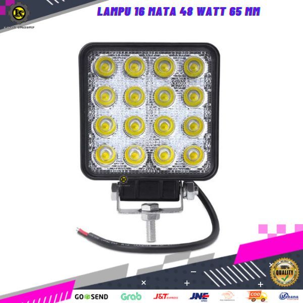 Lampu Led Kabut Tembak Sorot Putih Worklight 48 Watt Kotak Variasi Mobil Truk