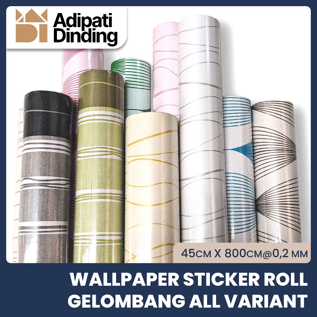 Adipati Official Store - Wallpaper Motif Gelombang All Variant Ukuran 45 Cm x 7,5-8,5 Meter Wallpape