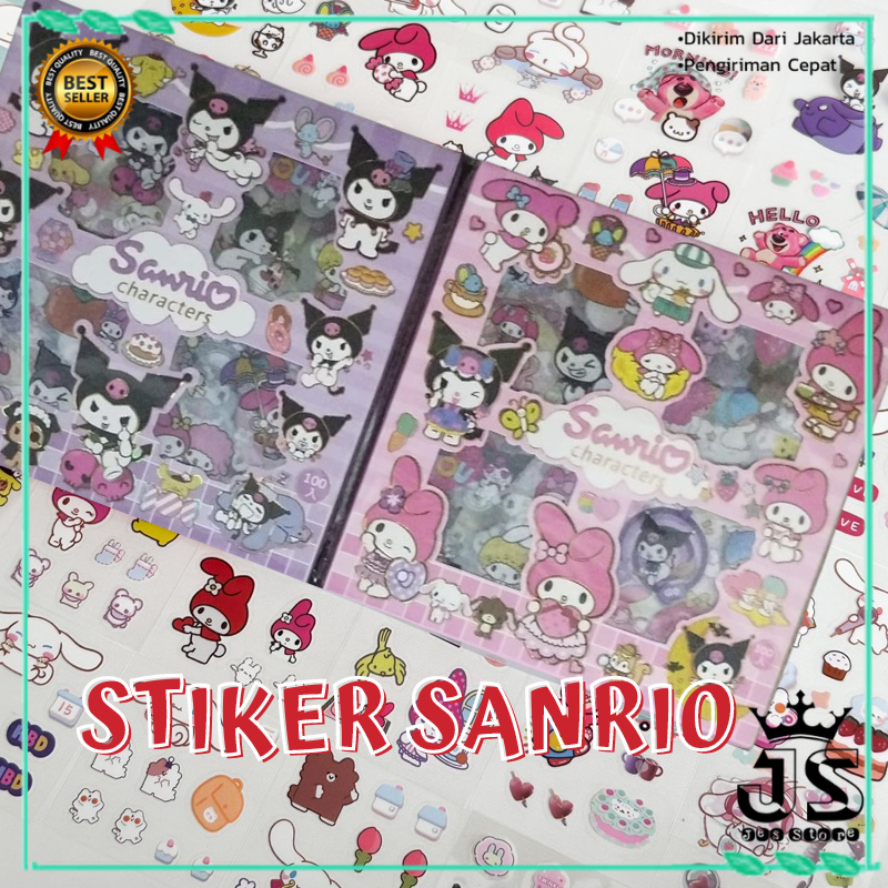 

JESSTORE1 200 Lembar Sticker Karakter CINNAMOROLL / KUROMI / SANRIO LOTSO / MY MELODY 2D Dekorasi Karakter Anime Anak