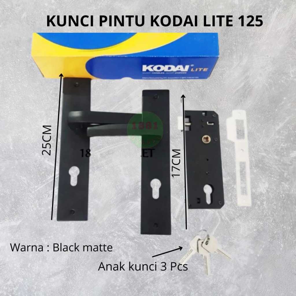 KUNCI PINTU KODAI LITE 125 BLACK MATTE HANDLE KUNCI PINTU RUMAH KODAI