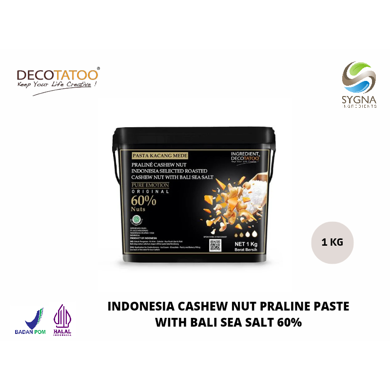 

Decotatoo Nuts Selection - Indonesia Cashew Nut Praline Paste With Bali Sea Salt 60%