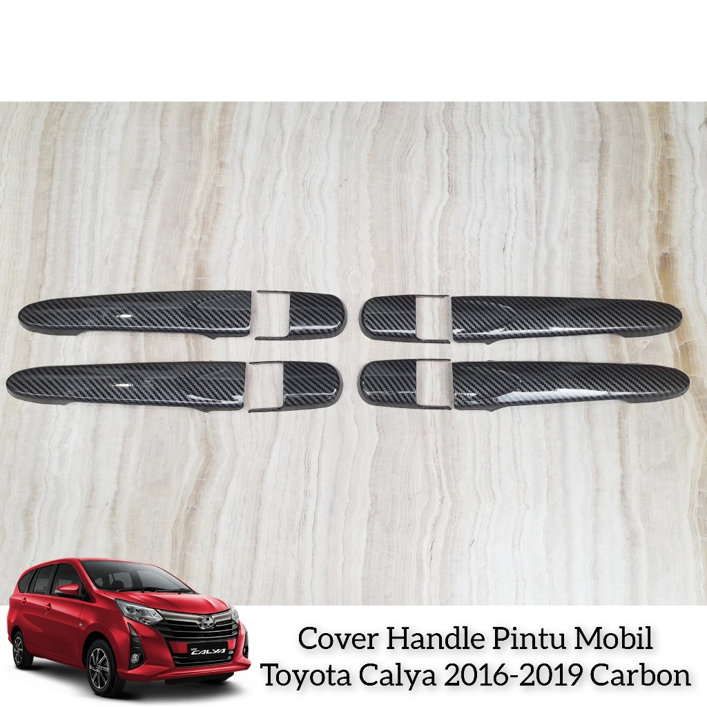 Cover Handle Pegangan Pintu Mobil Calya Sigra 2016 - 2019 Carbon