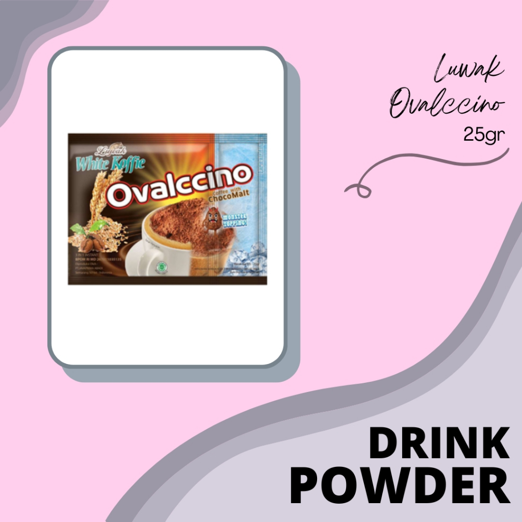 

DRINK POWDER | BUBUK MINUMAN | SERBUK MINUMAN | KOPI | LUWAK WHITE COFFEE | LUWAK OVALCCINO 25GR