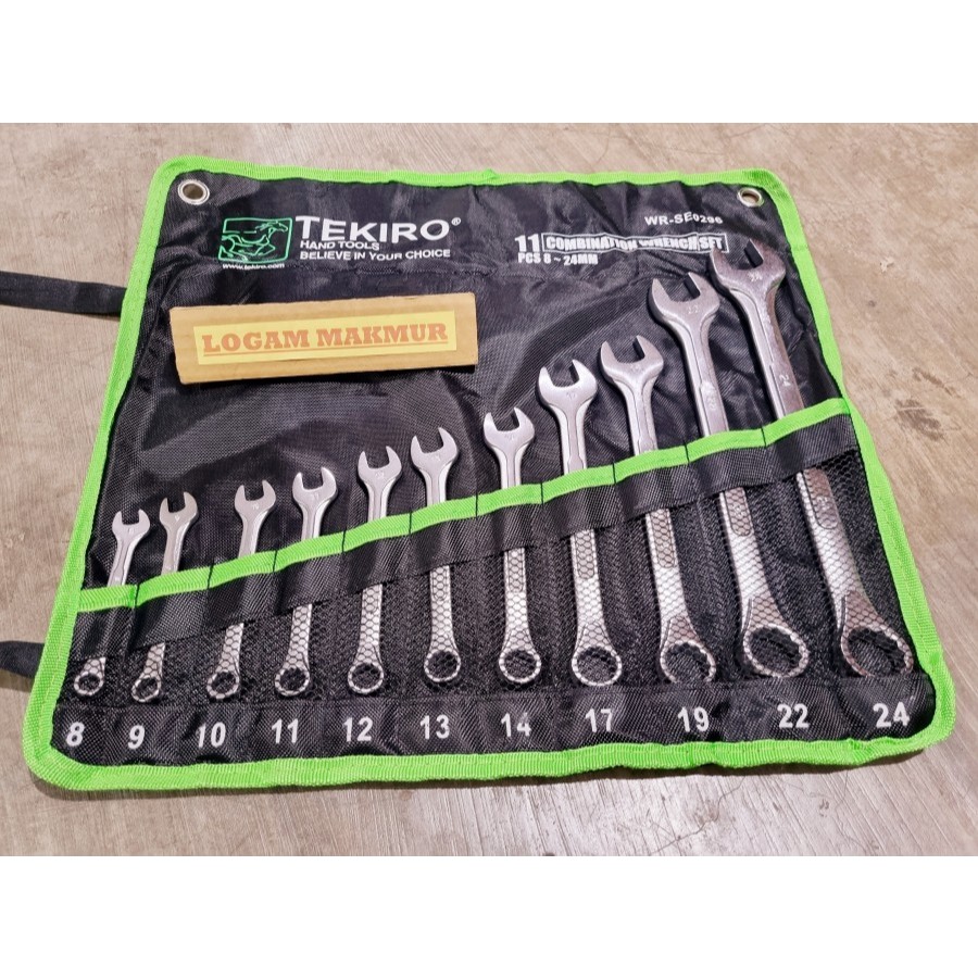 1 SET - KUNCI RING PAS KOMBINASI 11PC 8-24MM (TEKIRO ORIGINAL)