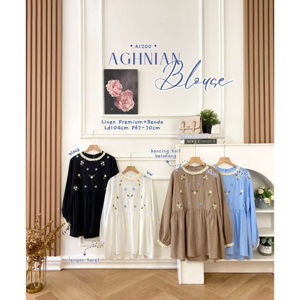 Baju atasan wanita Aghnian blouse mewah elegan