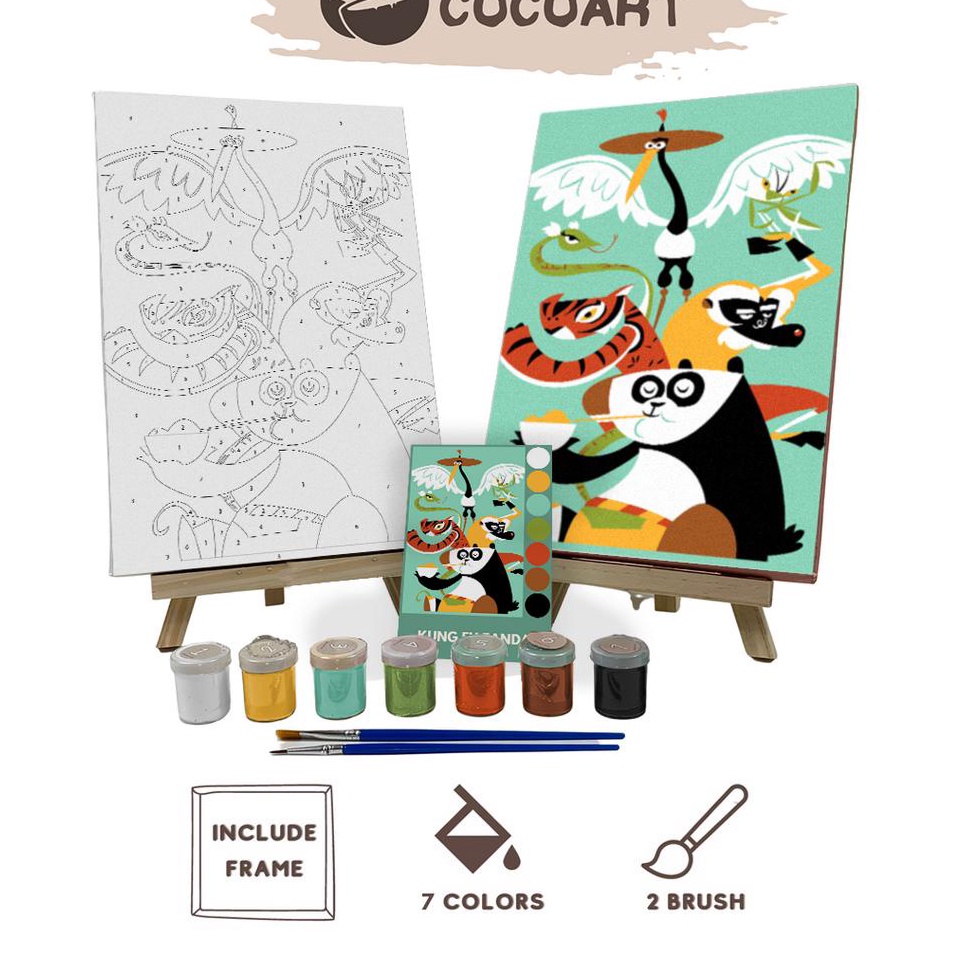 

KODE R62H Paint By Number Kit Kung Fu Panda Cocoartid I Kanvas 3 x 2 cm