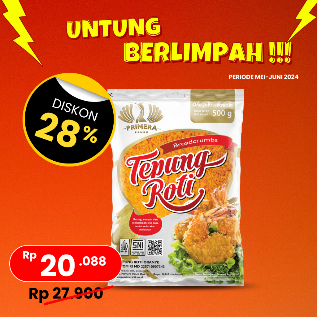 

PRIMERA - Tepung Roti warna Orange 500gr