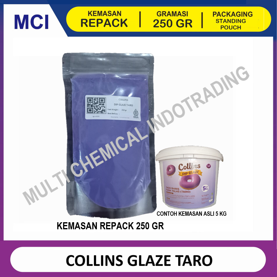 

COLLINS DIP GLAZE 250 GR -TOPPING DONAT PISANG NUGGET - TARO