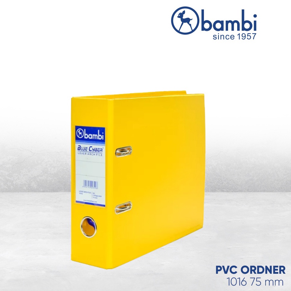 

KODE I3S5 Bambi Ordner A5 JUMBO SIZE 75 mm Special Colour Yellow PVC Lever Arch File kode 116