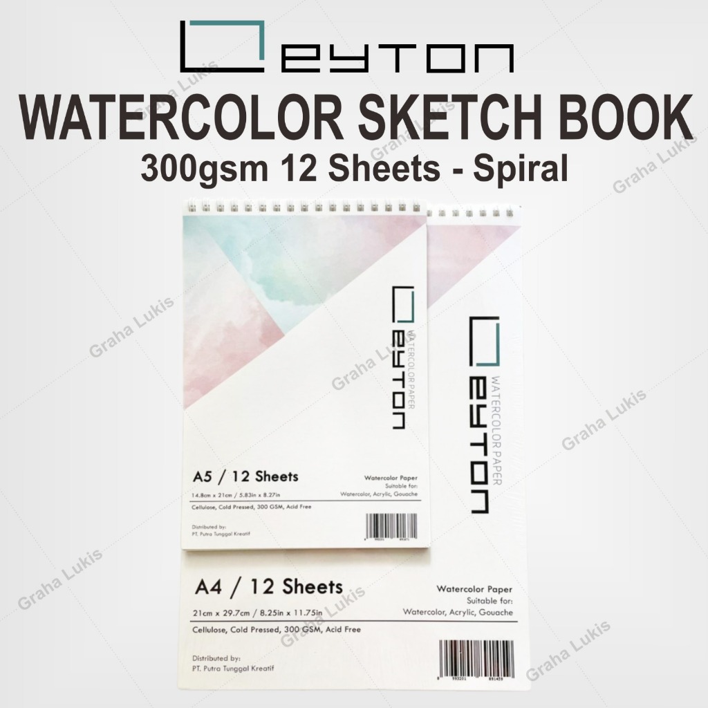 

Leyton Watercolor Sketch Book 300gsm 12 Sheets - Spiral