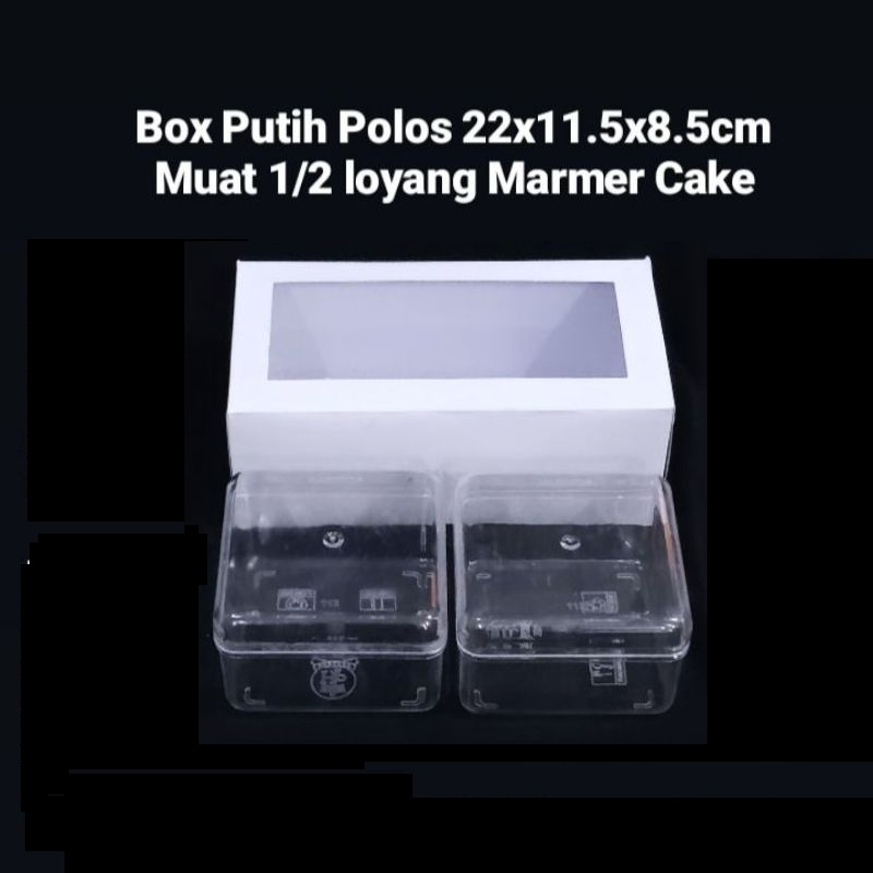 

( 10 pcs ) Box Putih Polos Packaging Bolu Gulung Dus Hampers Marmer Cake Muat Toples 350gram Hardtop