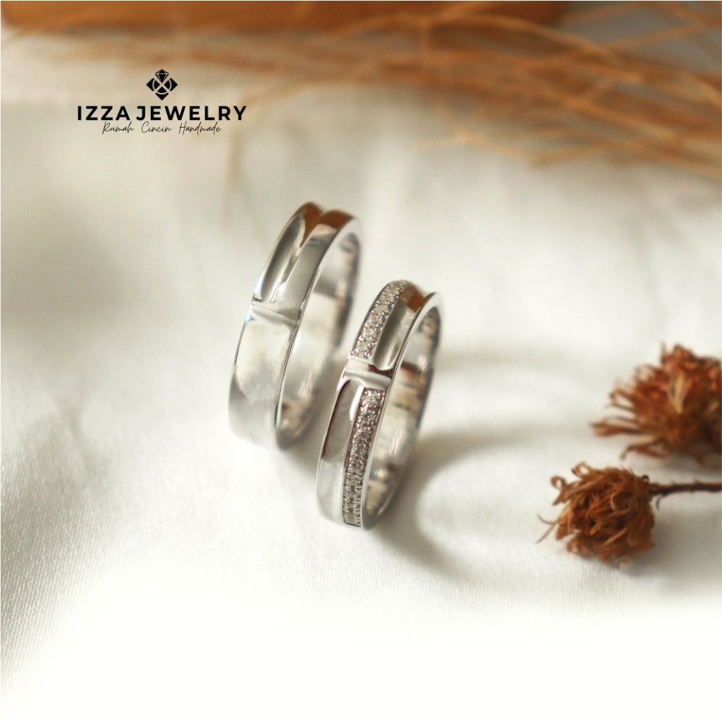 Cincin Nikah Emas Putih 10% dan Platinum 5% Asli Free Ukir Nama