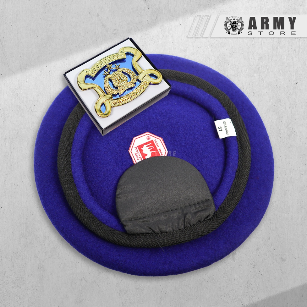 Baret Polair POLAIRUD Satu Set + Emblem Merk Camel
