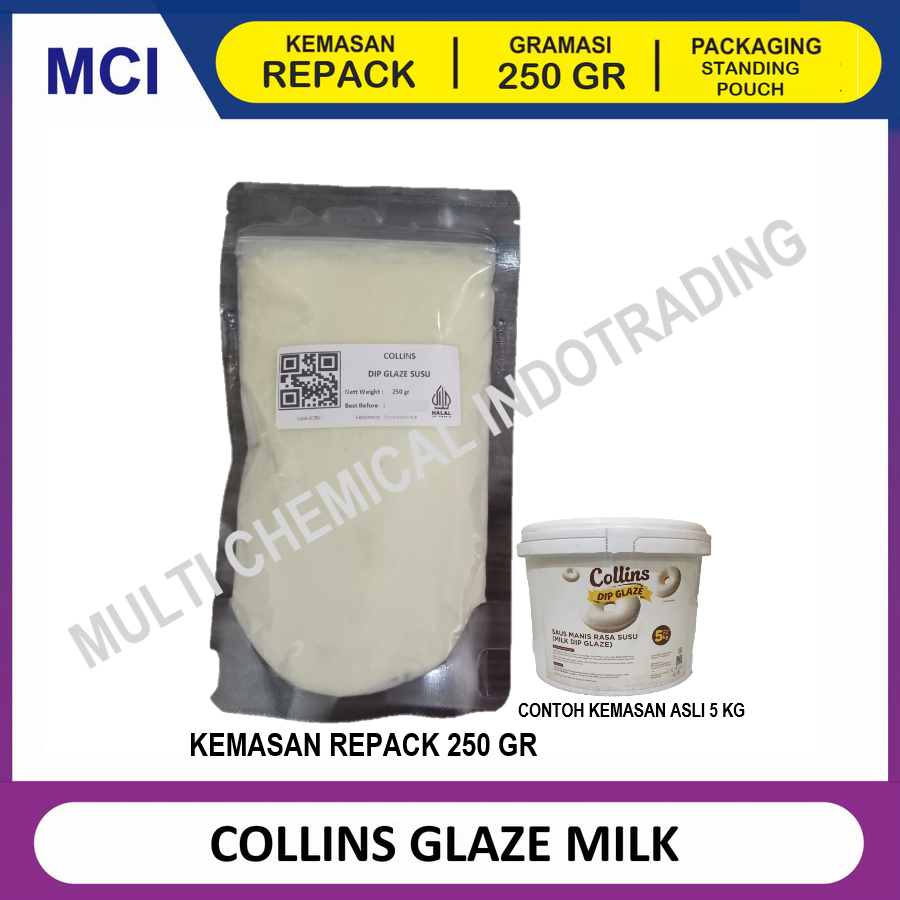 

COLLINS DIP GLAZE 250 GR - TOPPING DONAT PISANG NUGGET - MILK SUSU