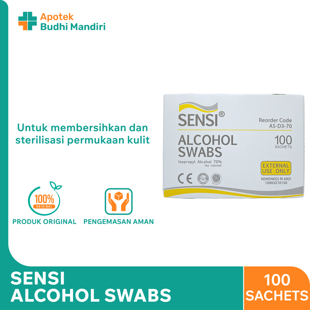 Alkohol Swab Sensi 100 Lembar - Tisu Antiseptik