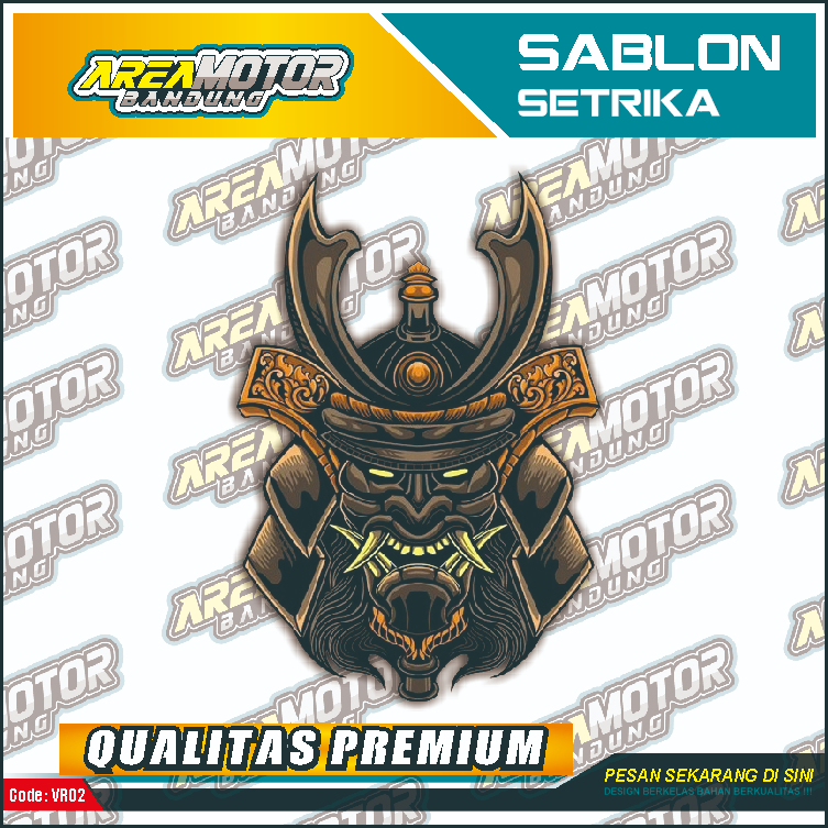 

Print sablon DTF/cetak sablon DTF/sablon setrika siap press 1 sisi Tema SAMURAI v15 Uk A4 / A3