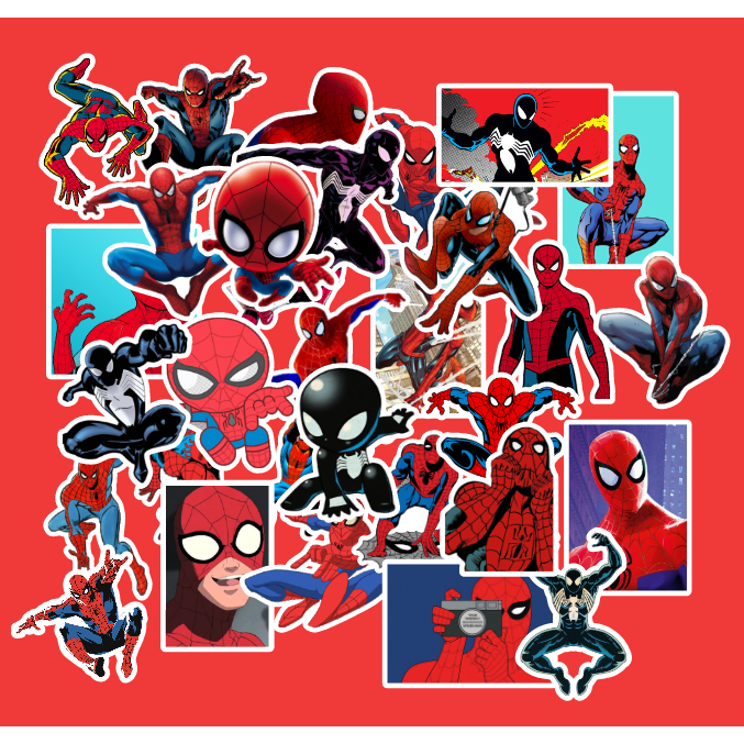 

Stiker Pack Spiderman Gaul Kekinian Keren Aesthetic HP Laptop Tab Notebook (24 pcs)