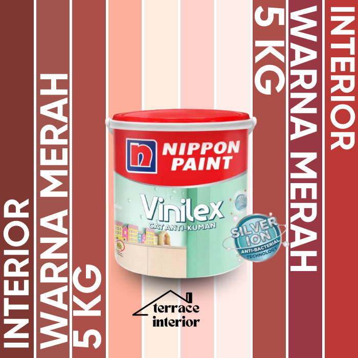 Cat Tembok Vinilex Silver Ion Nippon Paint Interior Warna Merah 5kg