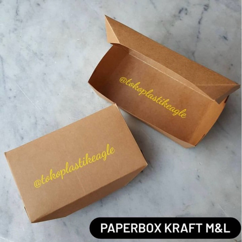 

[isi 50pcs] PaperBox Kraft / Kotak Makan Coklat