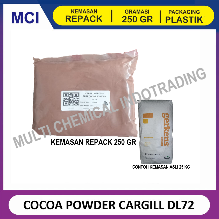 

CARGILL COCOA POWDER DL72 COKLAT COKELAT BUBUK MURNI GERKENS - REPACK 250 GR