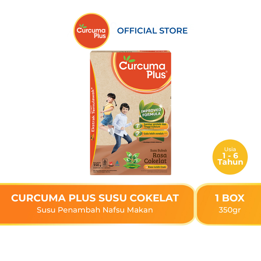 

Curcuma Plus Susu Bubuk Memperbaiki Nafsu Makan Ekstrak Temulawak Rasa Coklat 350gr