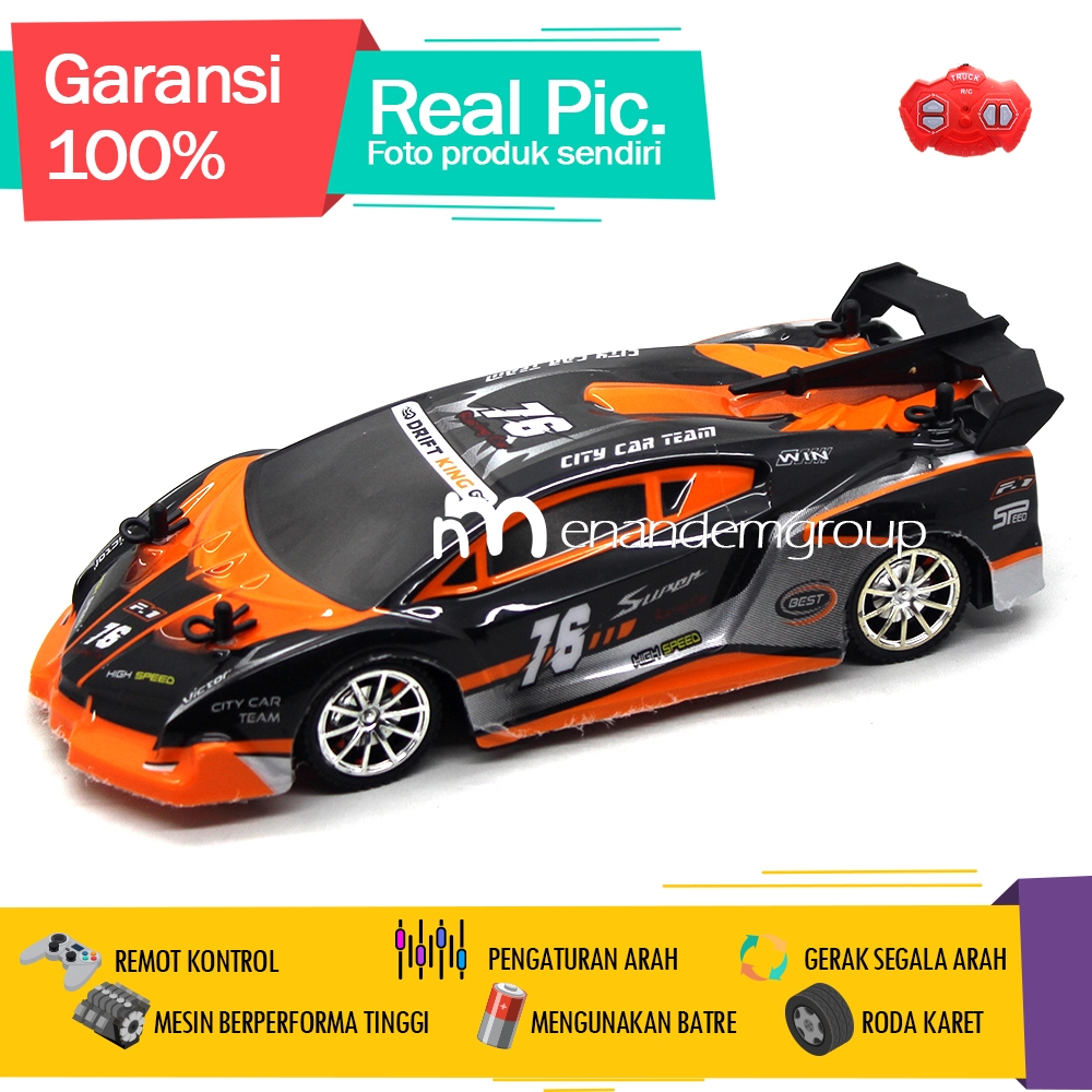 Mainan Mobil Remot Kontrol RC Sedan Lambo Drift King