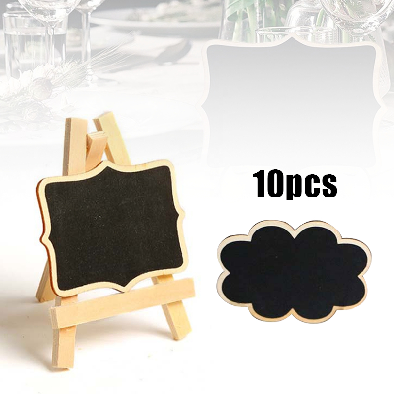 

10PCS Mini Papan Tulis Kapur Min Papan Reserved Mini Blackboard Kayu Papan Kapur Menu Cafe