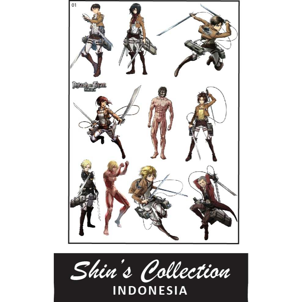 

Sticker stiker murah antiair transparan Attack of titans 1 pc